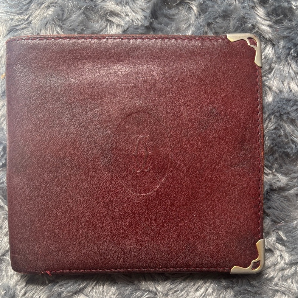 Cartier Bordeaux Leather  with Gold Corners